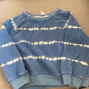 Crew cuts tie dye white and blue sweatshirt